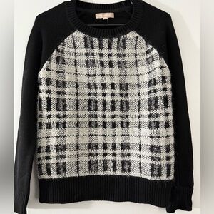Banana Republic Black and White Plaid Sweater